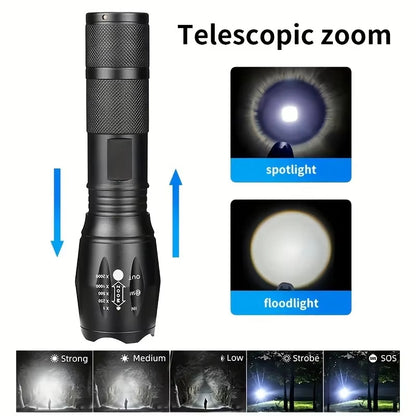 High Power LED Tactical Flashlight 5-Mode Waterproof