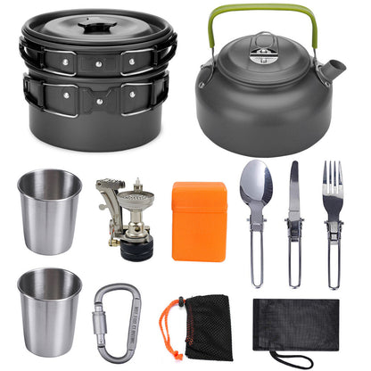 Portable camping cook set