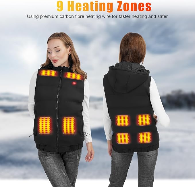 Unisex Sleeveless Heated Vest for Winter Hunting and Hiking