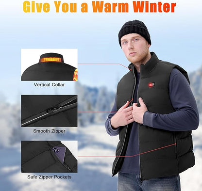 Unisex Sleeveless Heated Vest for Winter Hunting and Hiking