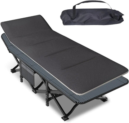 Folding Bed with Cushion, Portable Sleeping Bed And Carry Bag