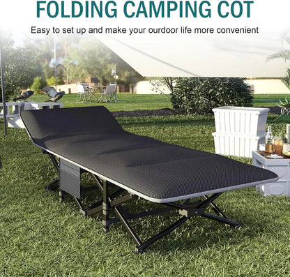 Folding Bed with Cushion, Portable Sleeping Bed And Carry Bag