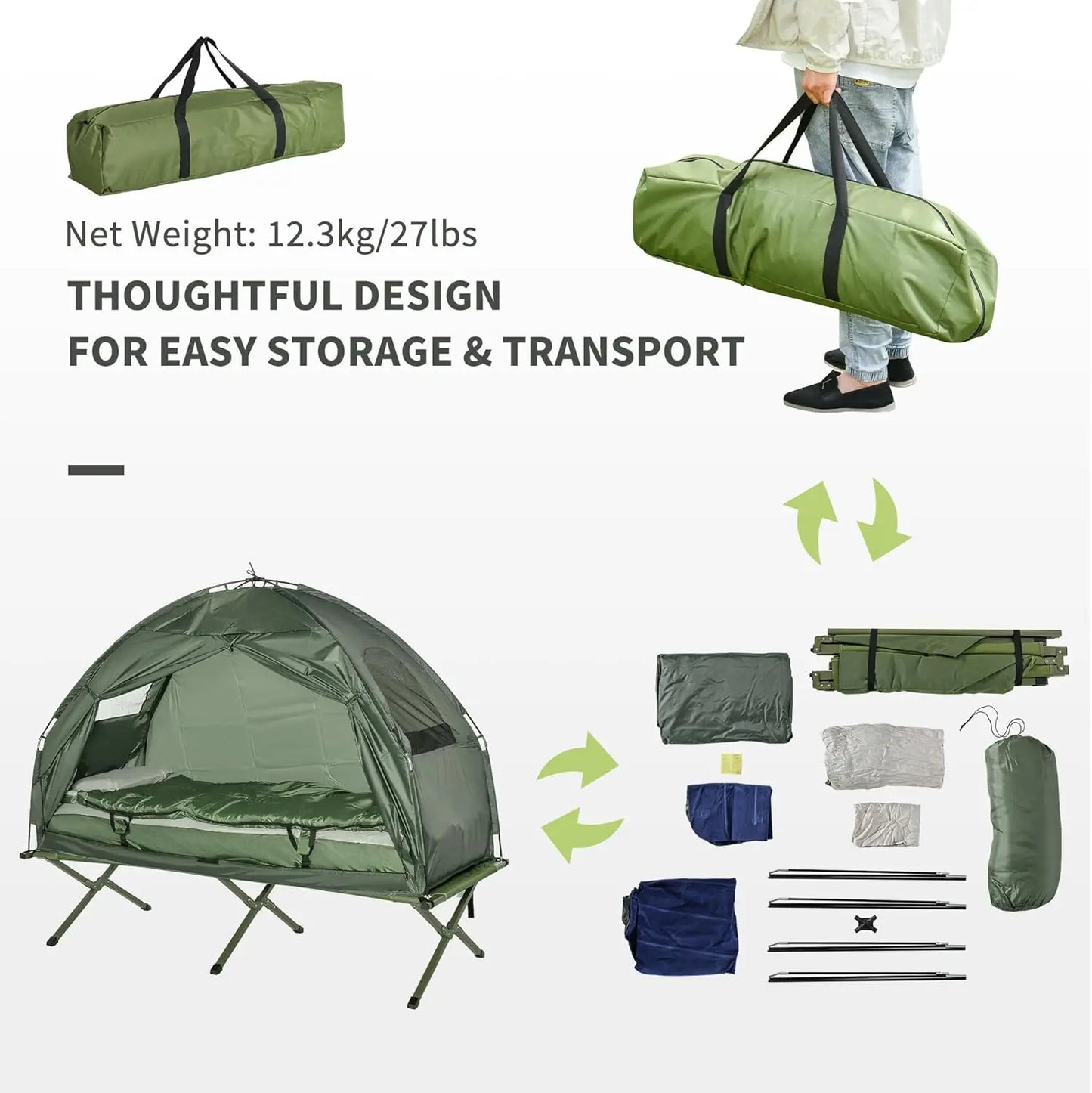 Multifunctional Folding Camping Tent With Sleeping Bag